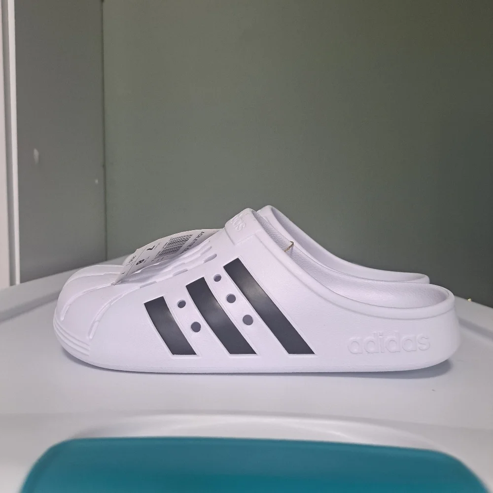 Adidas Adilette Slide Clog White Women 8 NWT - Picture 4 of 9